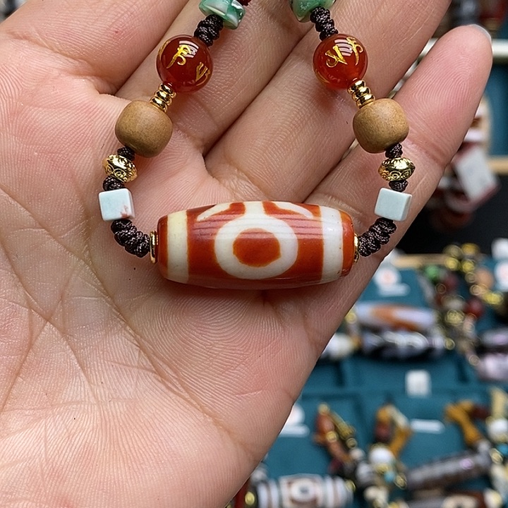 玛瑙/玉髓手链合金无**啡