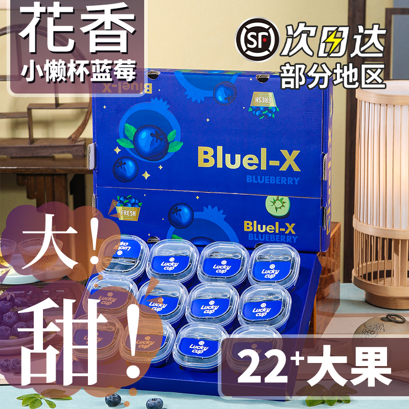 当季云南高山花香蓝莓鲜果小懒杯脆甜新鲜小蓝杯礼盒bluecup顺丰