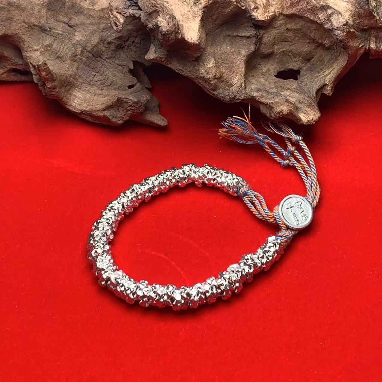 足银手链 999足银 碎银子盘缠手绳  FM/1448