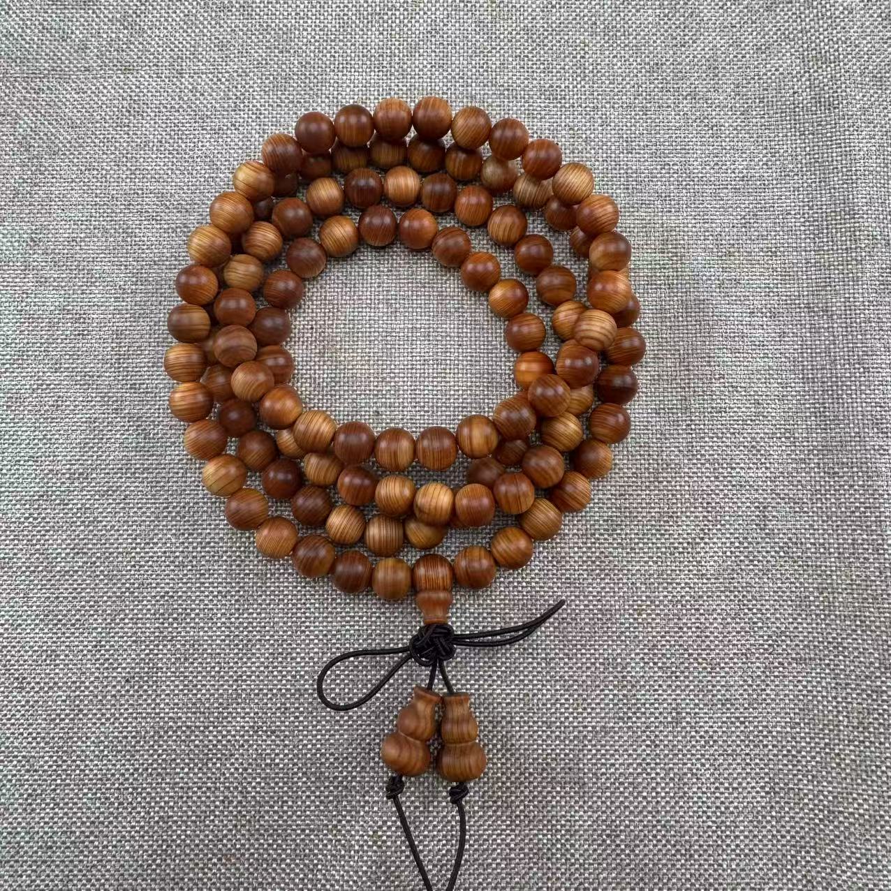 【芸奇】太行料玉华崖柏0.8*108颗多圈文玩手串