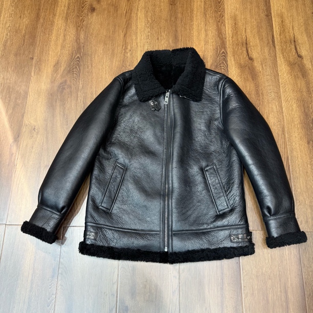 原生态加厚卷毛皮毛一体热摔工艺真皮冬季皮衣羊皮外套B3飞行服