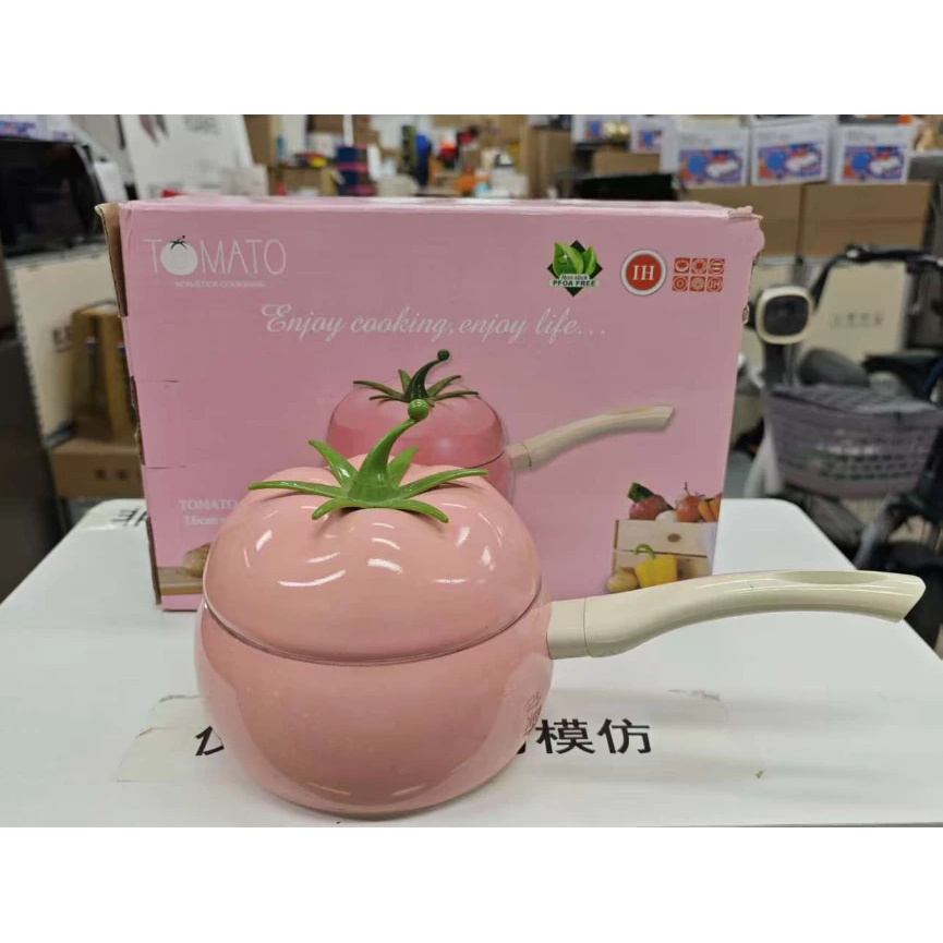 FB144西红柿奶锅小锅多功能小型家用单人不粘锅创意长柄煮面锅 FB