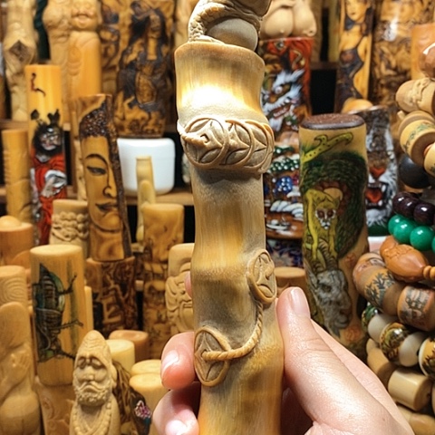 实心竹立体雕刻金蟾