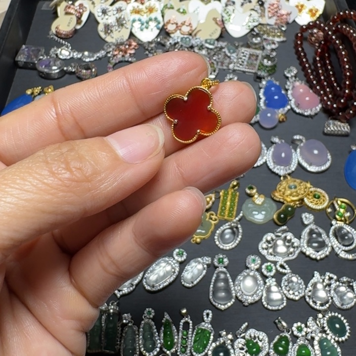 和田玉颈饰银S925镶嵌