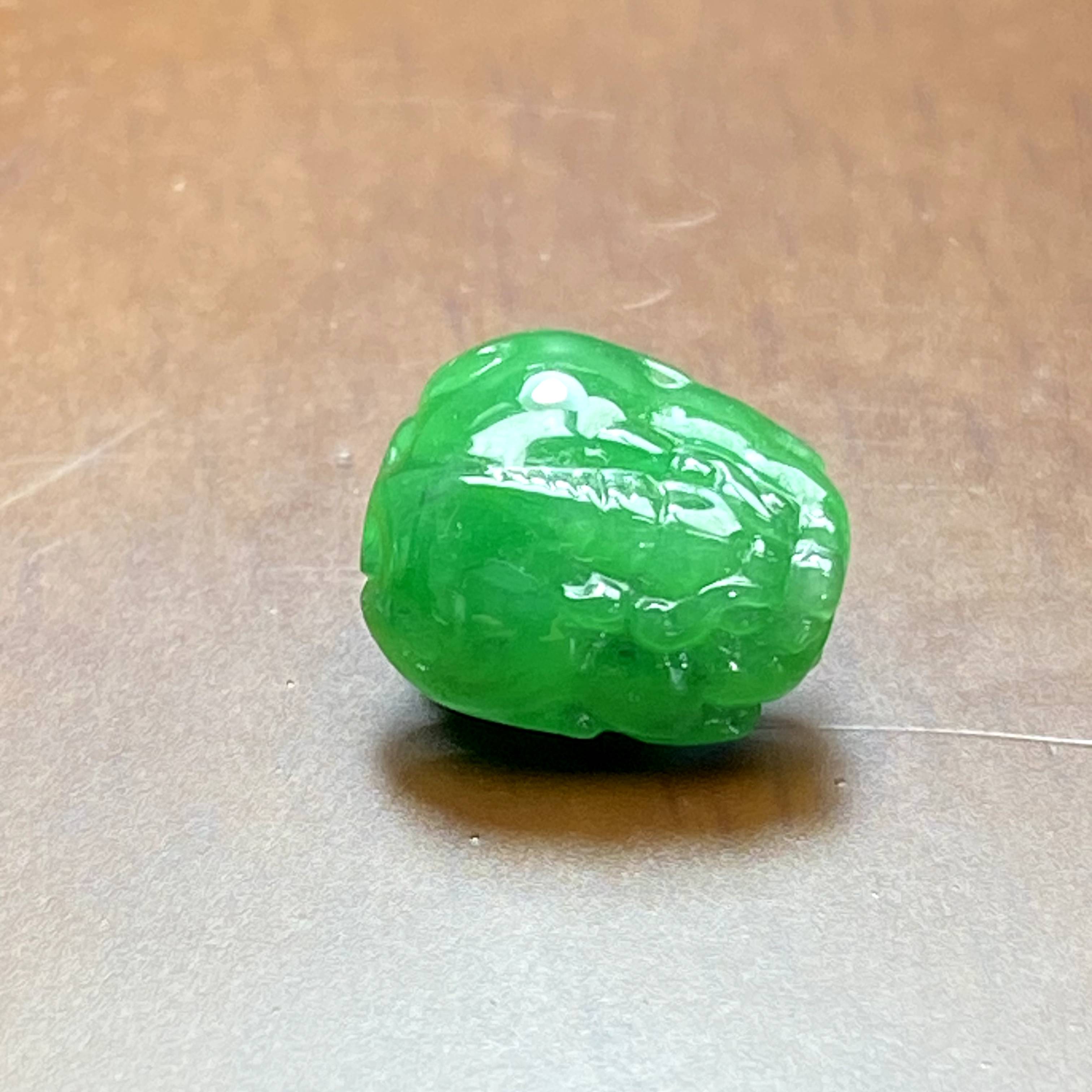 RX19天然缅甸A货翡翠绿貔貅戒面/037699/北京中保拍卖
