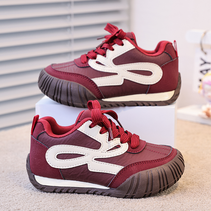 2025冬季新款加绒德训板鞋女童百搭男童阿甘鞋