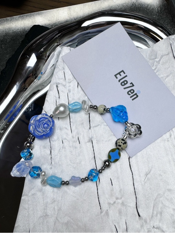 合金琉璃手链 《云朵飘飘》手工轻奢澳BAI设计款手链