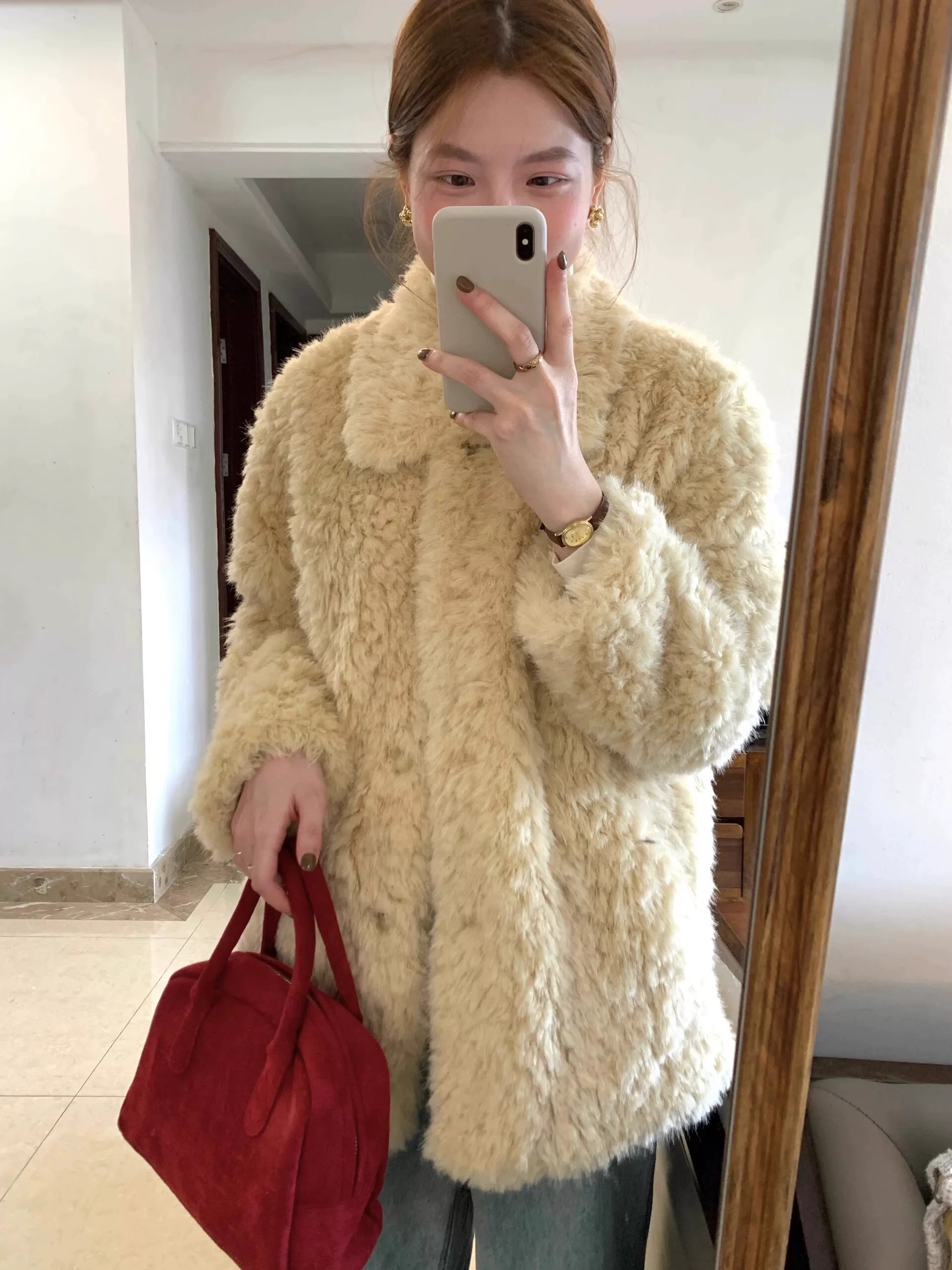 【小新】秋冬季厚外套短款女装早秋休闲韩系宽松翻领百搭外套