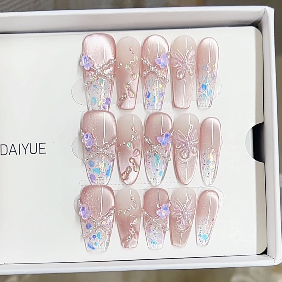 3000 NAIL “紫藤花”设计师高定原创纯手工高级感猫眼显白穿戴甲