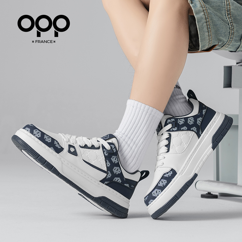 OPP/赫芭百搭秋季休闲运动鞋男士厚底休闲素面透气时尚低帮板鞋