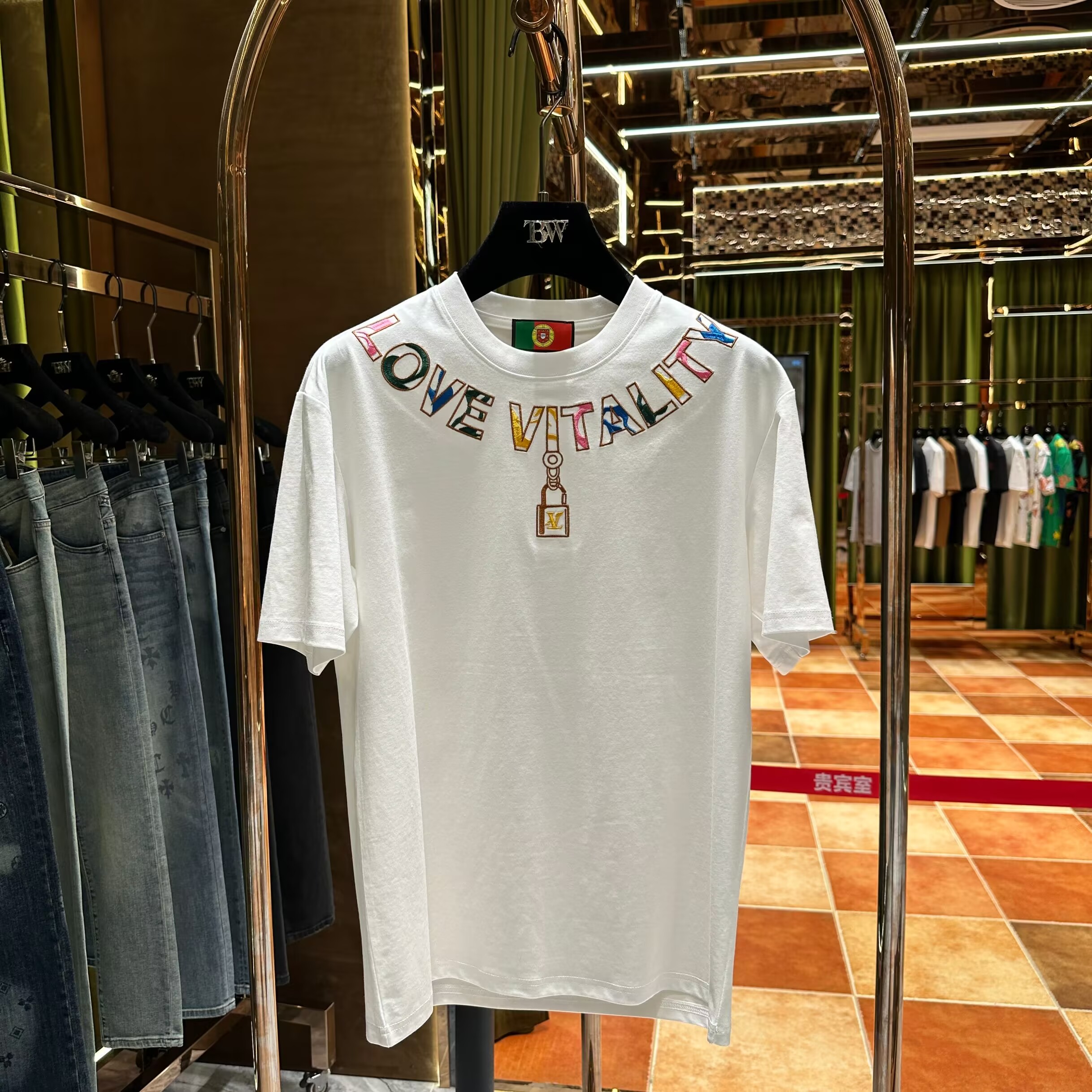 BA【新款短袖】2025夏季新品 百搭男女同款重工刺绣短袖25100