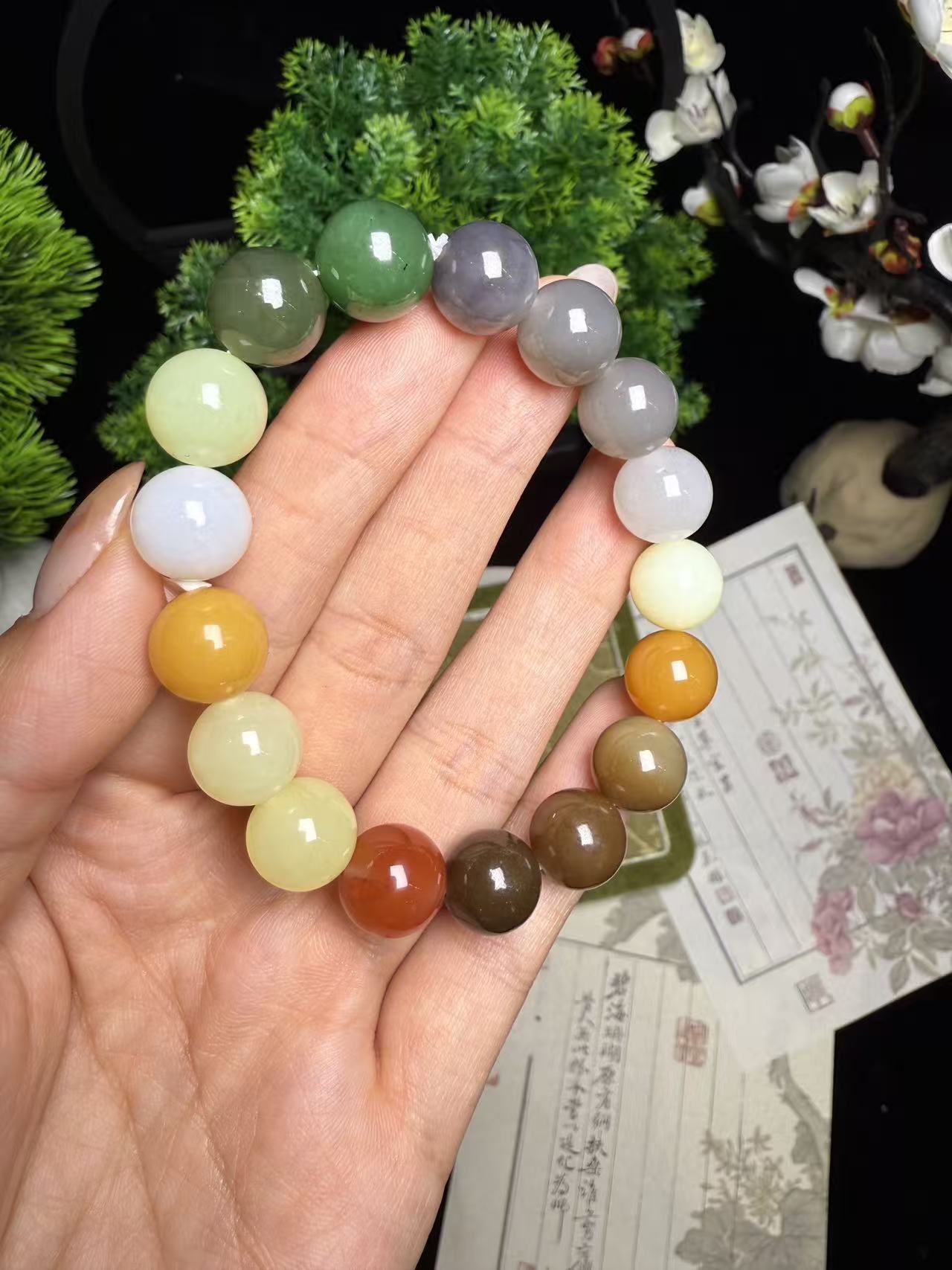 和田玉多宝圆珠手串12