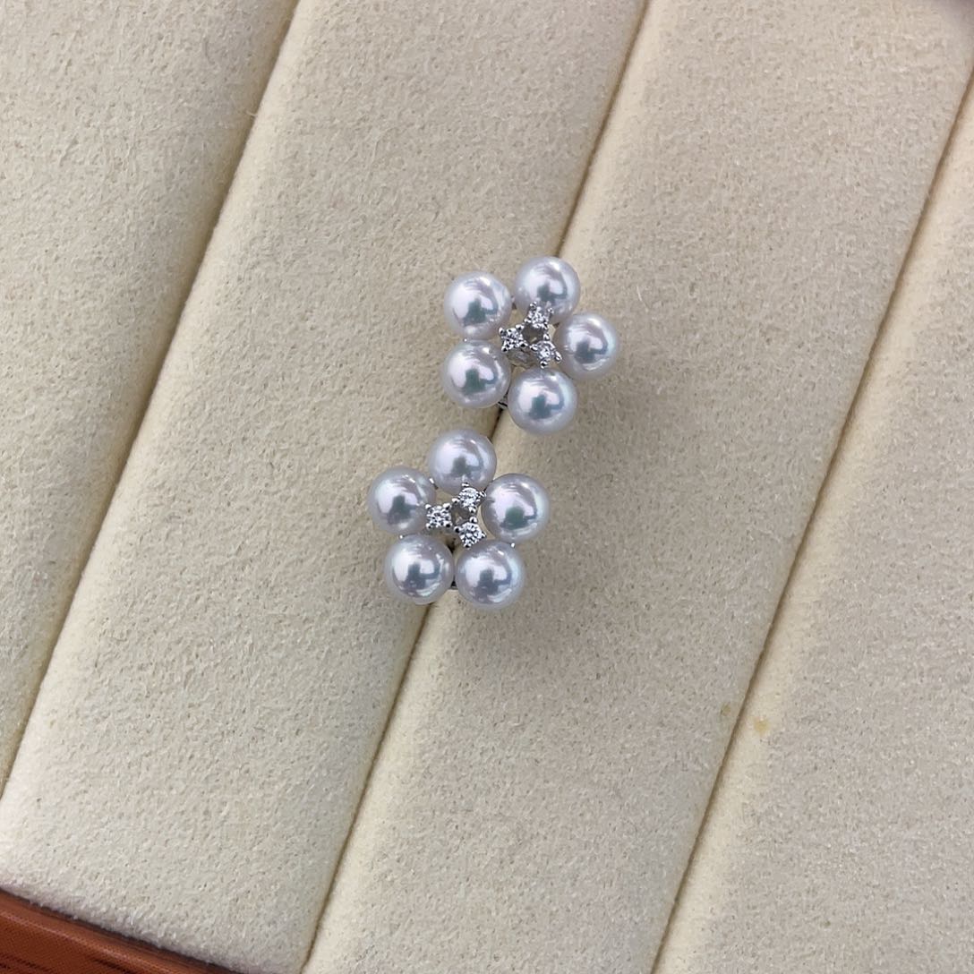 淡水珍珠耳饰银S925镶嵌