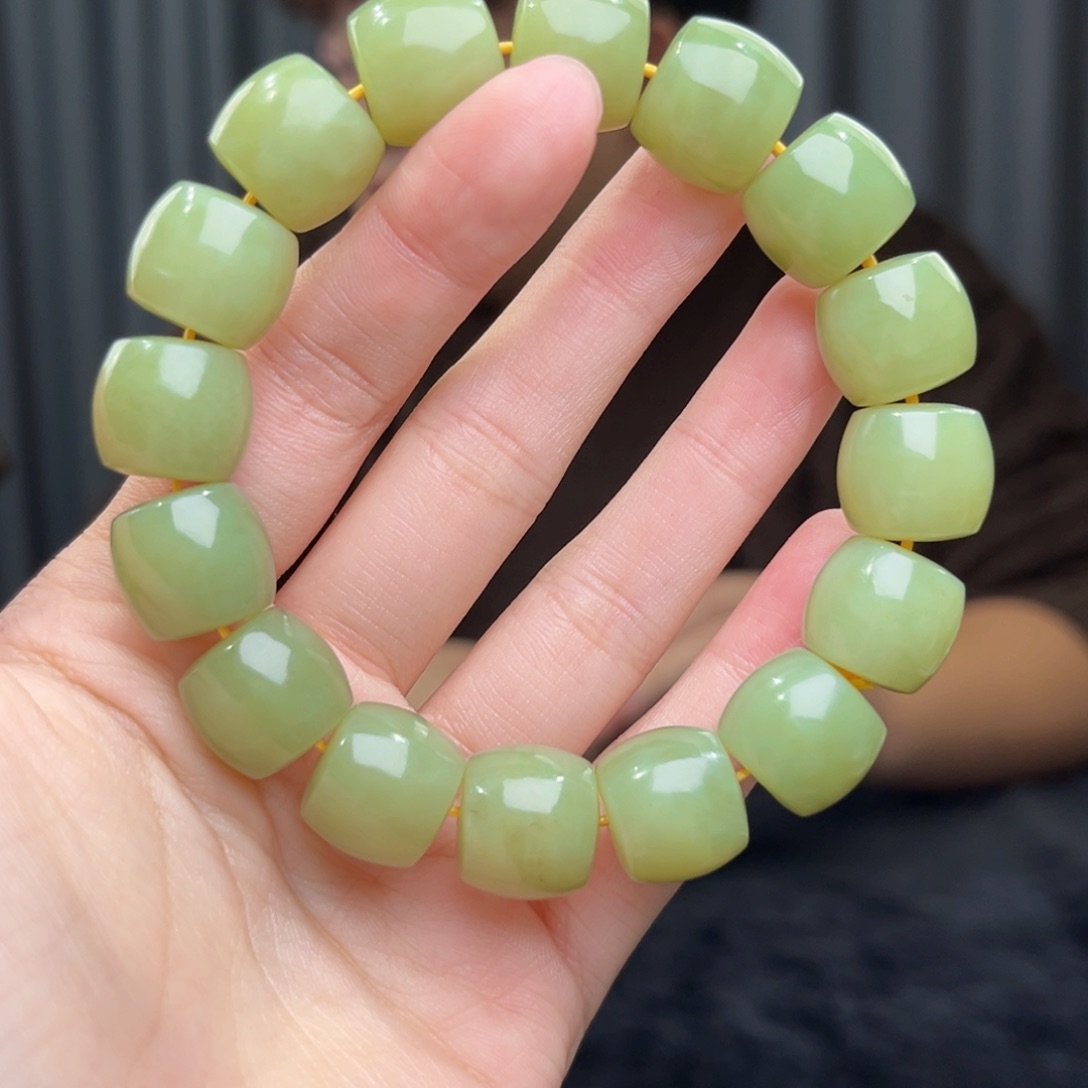 和田玉未镶嵌手链天然和田玉新疆若羌青黄口微瑕14