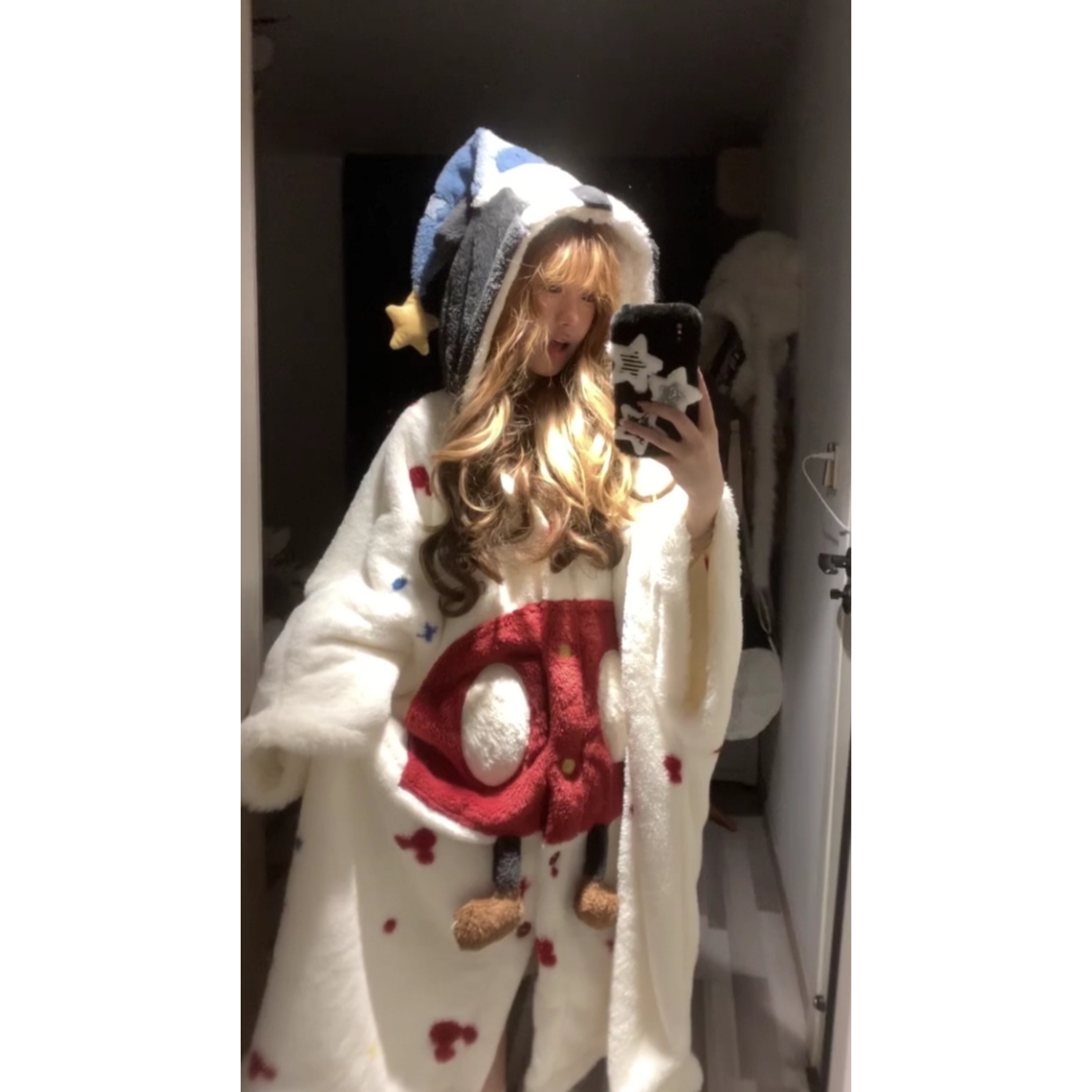 可爱少女米奇连帽珊瑚绒睡袍女款秋冬新款大码加绒加厚保暖家居服