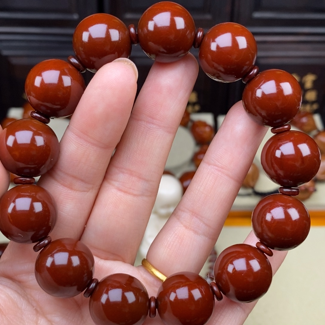 橄榄核吊坠正圆光珠