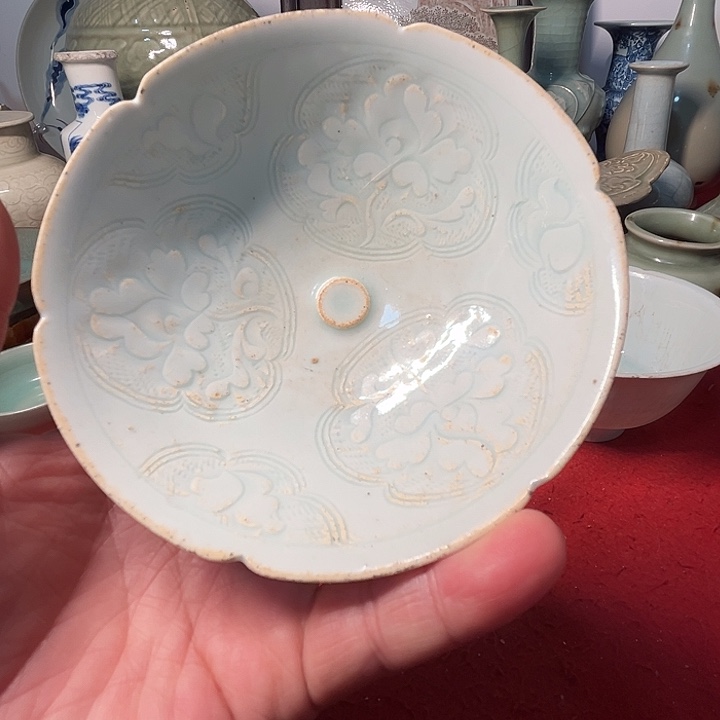 碗湖田六缺刻花碗一个包邮