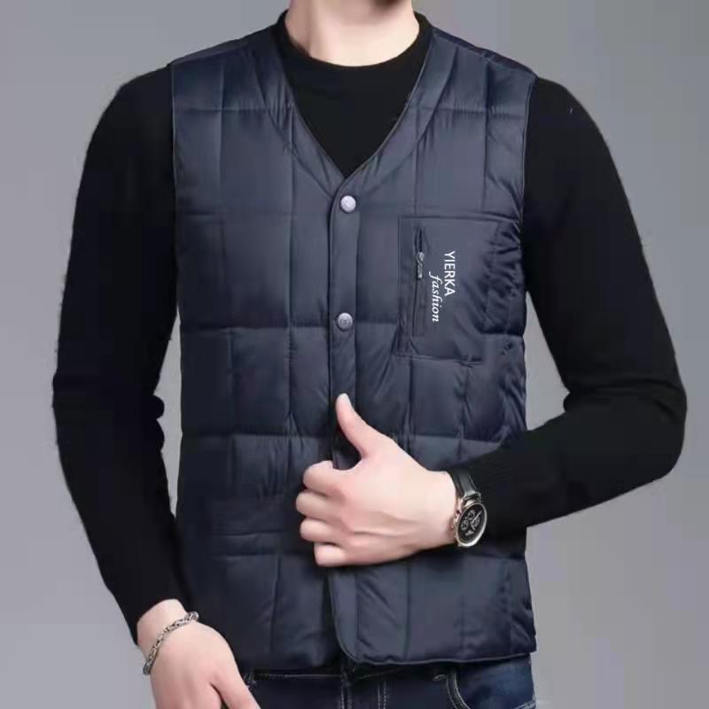 男士马甲绒棉背心中老年保暖绒棉马甲大码短款坎肩秋冬季加厚外穿