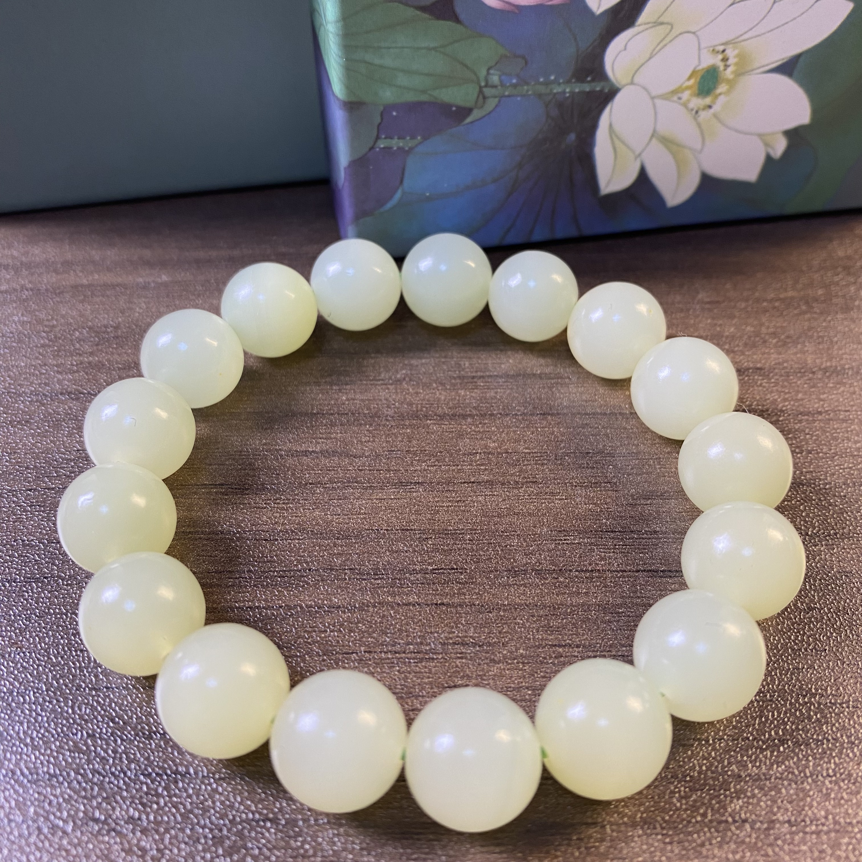 H025天然新疆黄口料12mm圆珠手串精美高货多样性发三通文玩配饰