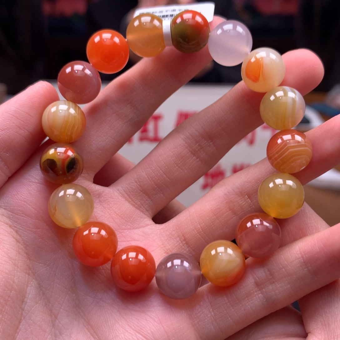 南红玛瑙手串未镶嵌多宝12+