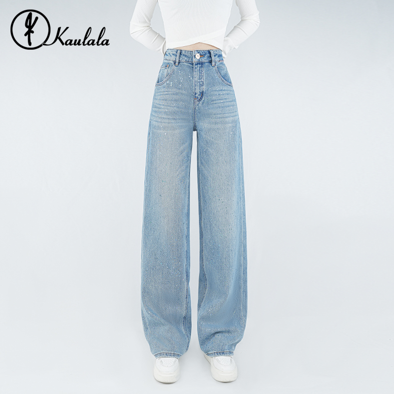 Kaulala.Daria2025春季新款宽松拖地设计感中高腰阔腿遮肉显瘦