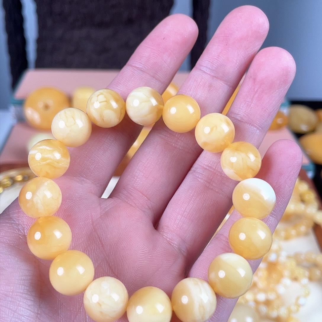 蜜蜡手串未镶嵌克重18.62