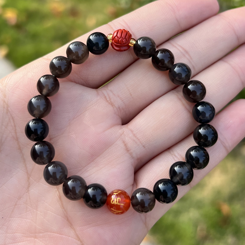 【巫婆水晶】天然黑玛瑙手链