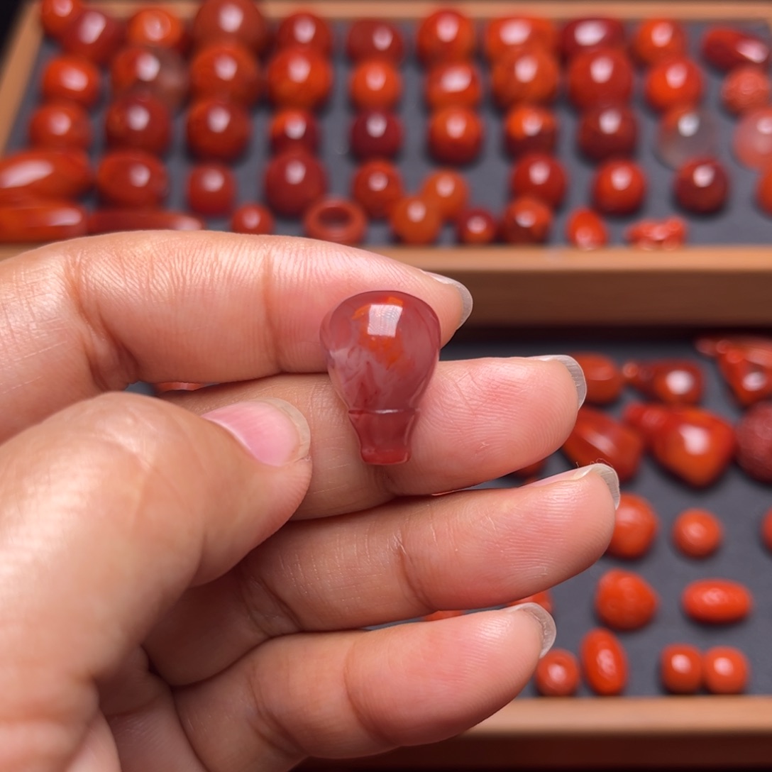 南红玛瑙配饰未镶嵌丁*点三通