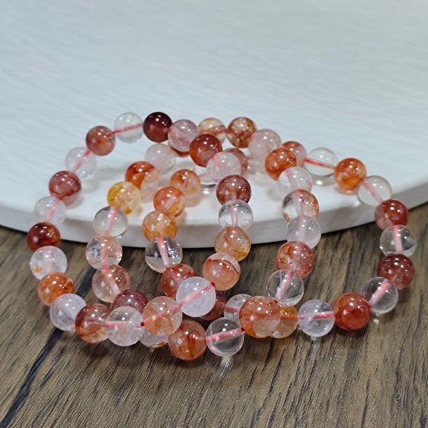 【拾晶轩】天然红胶花单圈手链 多样性发一件 约9mm 2410BB 