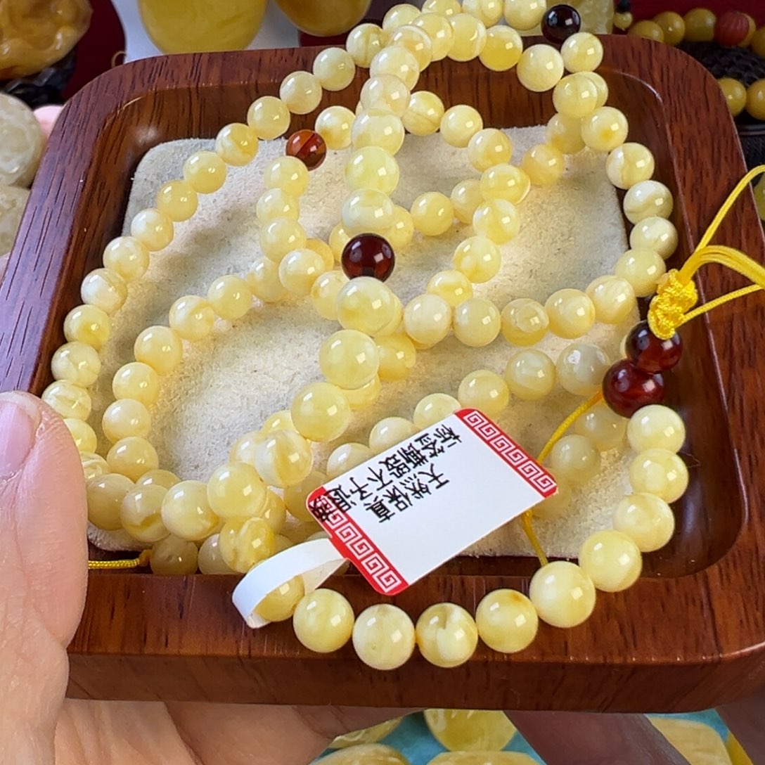 蜜蜡手串未镶嵌蜜蜡6+