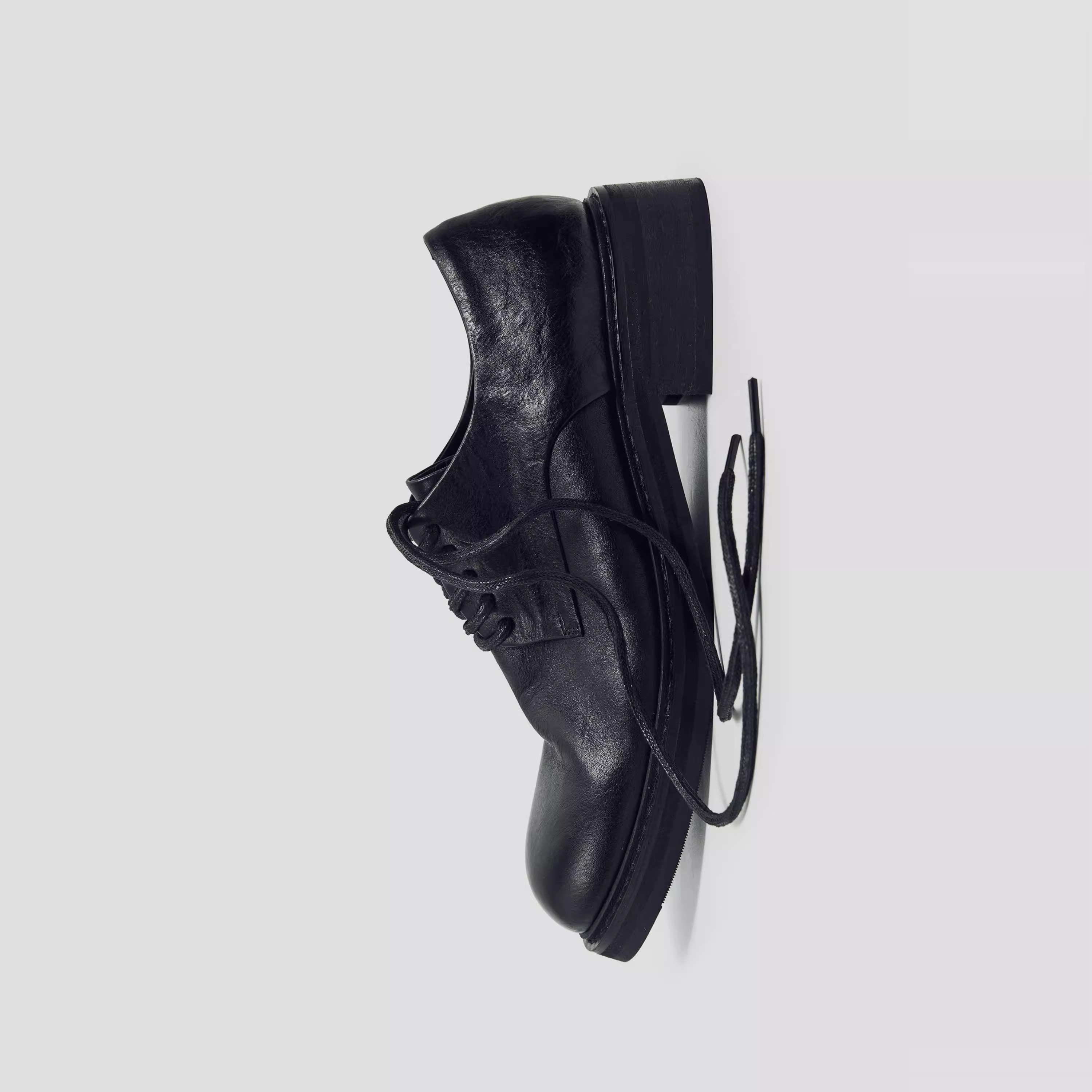 Aucun FootWear / 25SS 水洗牛皮真皮尖头通勤德比鞋