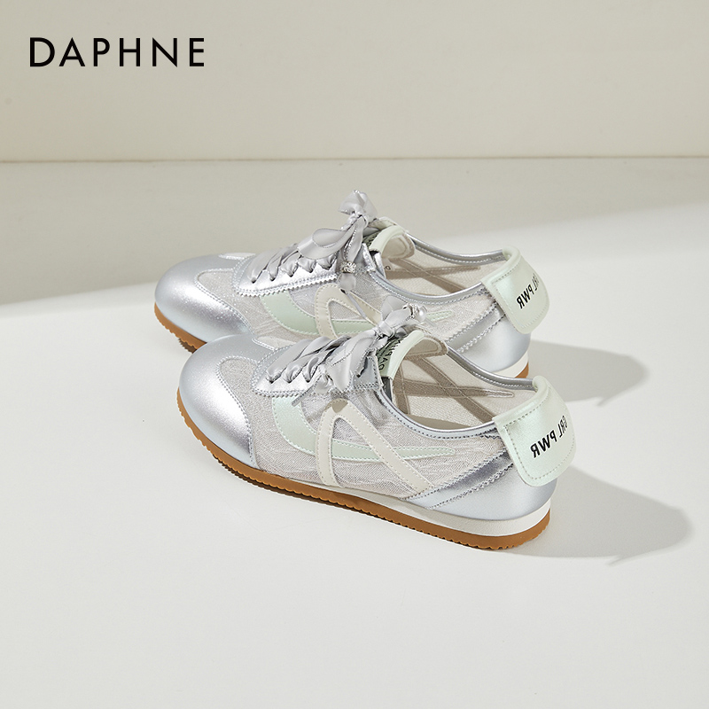 达芙妮平底运动鞋女2025网面夏季透气德训鞋出游百搭休闲阿甘鞋子
