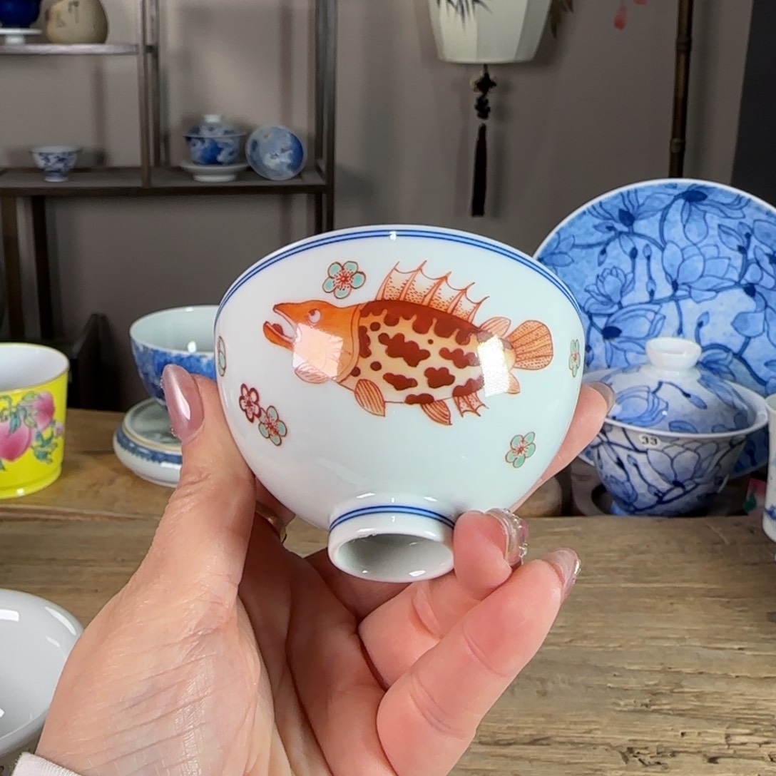 杯景德镇陶瓷柴烧多人