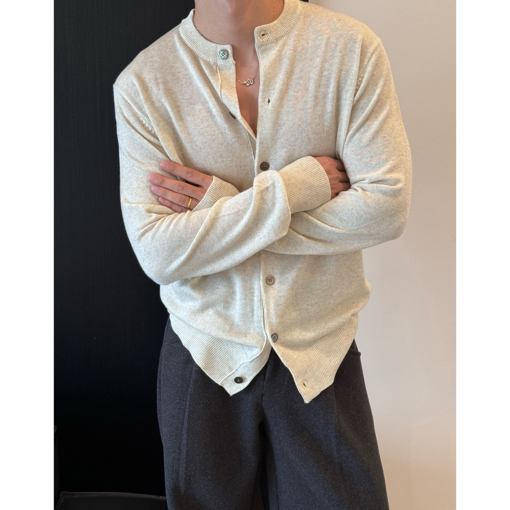 ZHENGYE  秋冬季【羊毛亚麻】混纺柔软舒适针织开衫