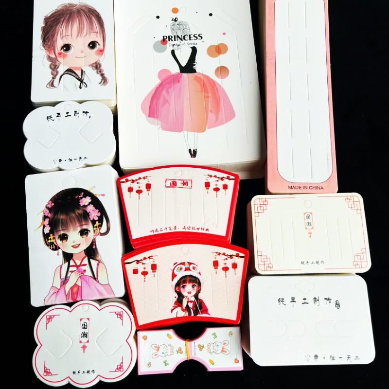 发饰大卡纸云朵扇形小女孩古风美女纯手工白云纸卡纸发夹DIY配件