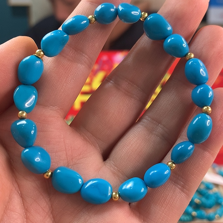 绿松石18K金镶嵌珠宝奇石