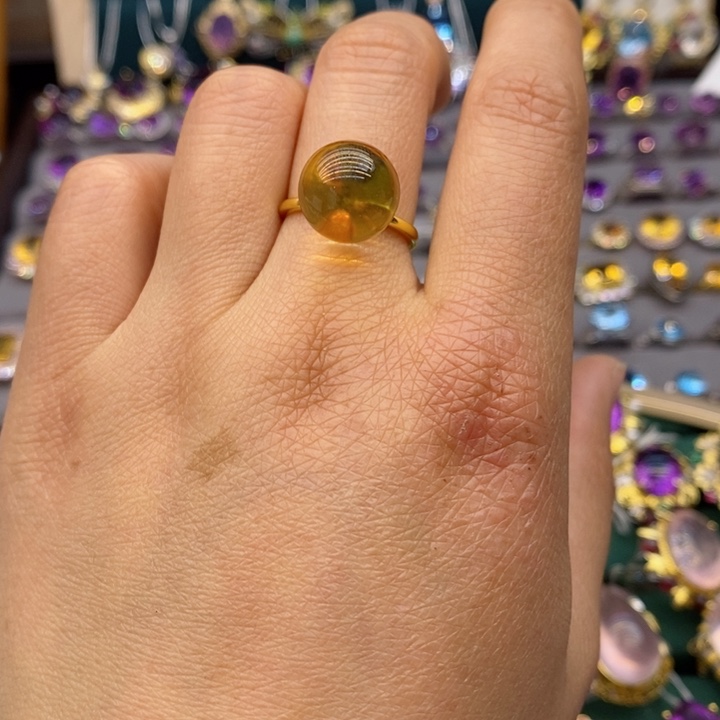 水晶戒指银S925镶嵌天然水晶戒指