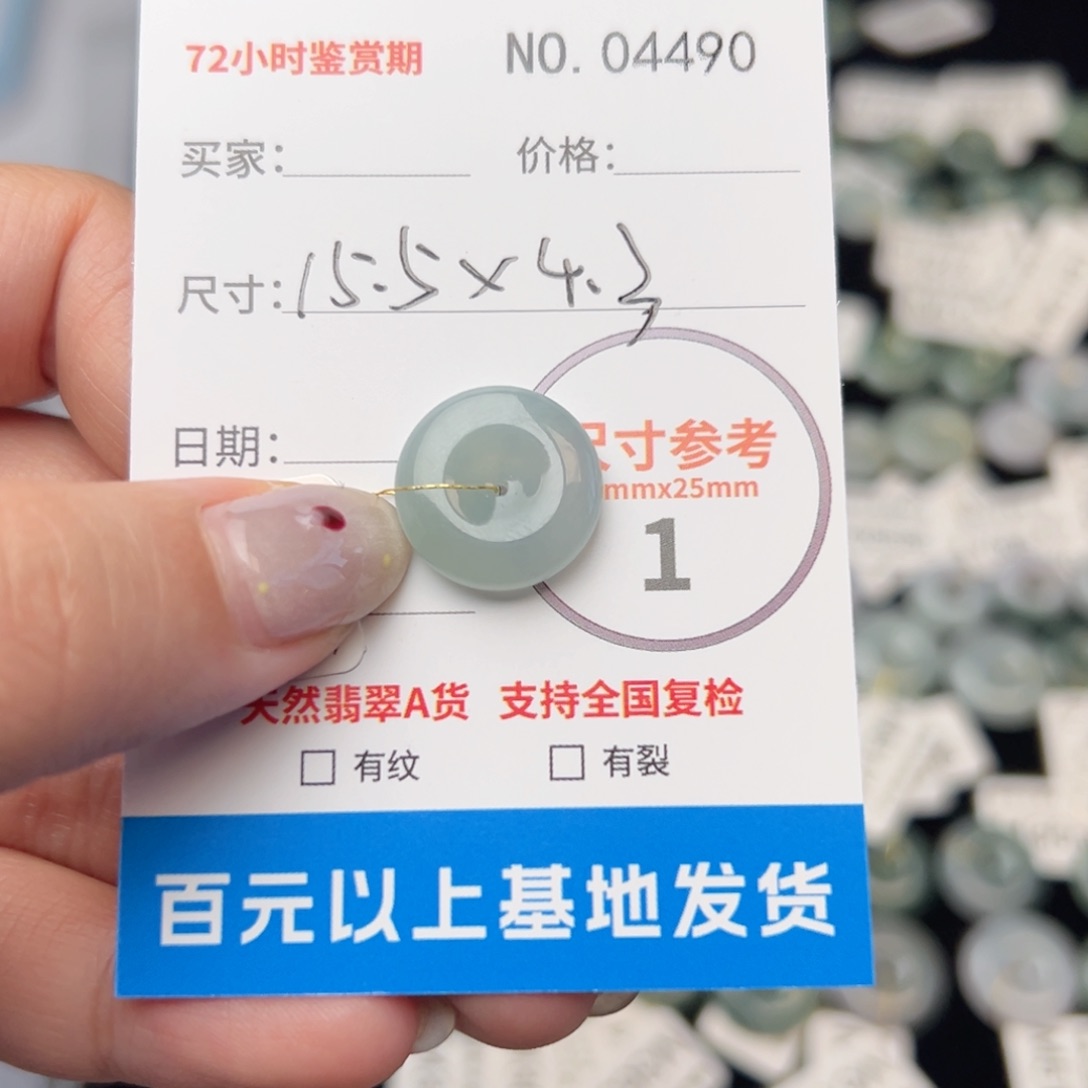 翡翠颈饰未镶嵌平安扣4490