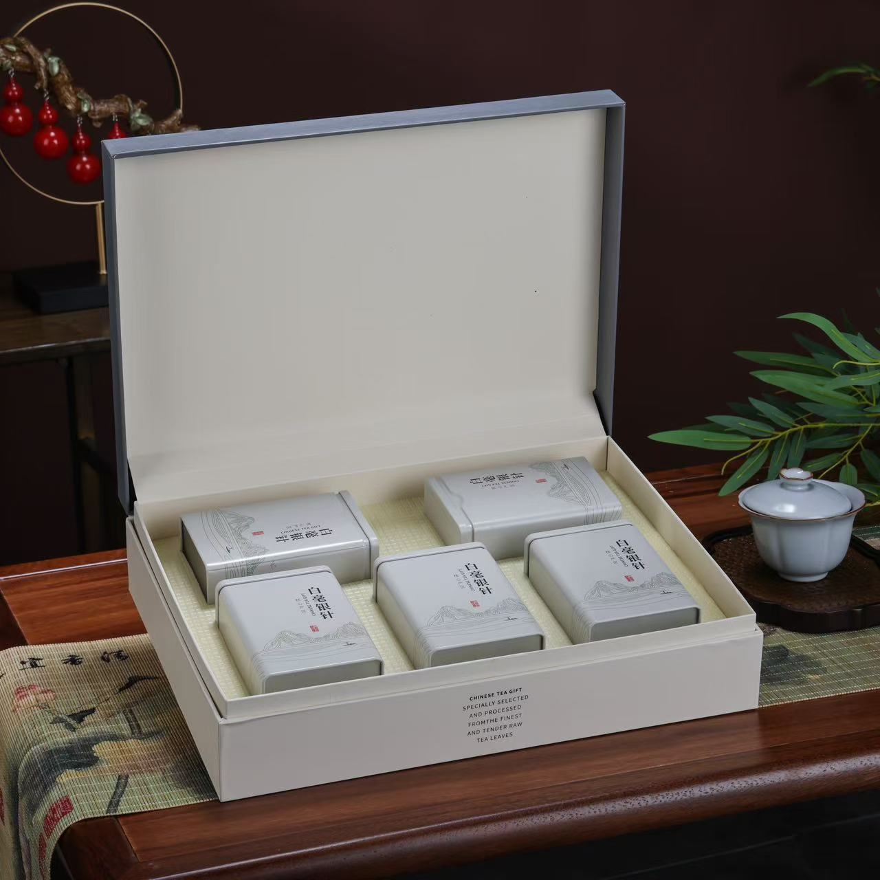 【白毫银针】白茶 白毫银针 5罐礼盒装150g