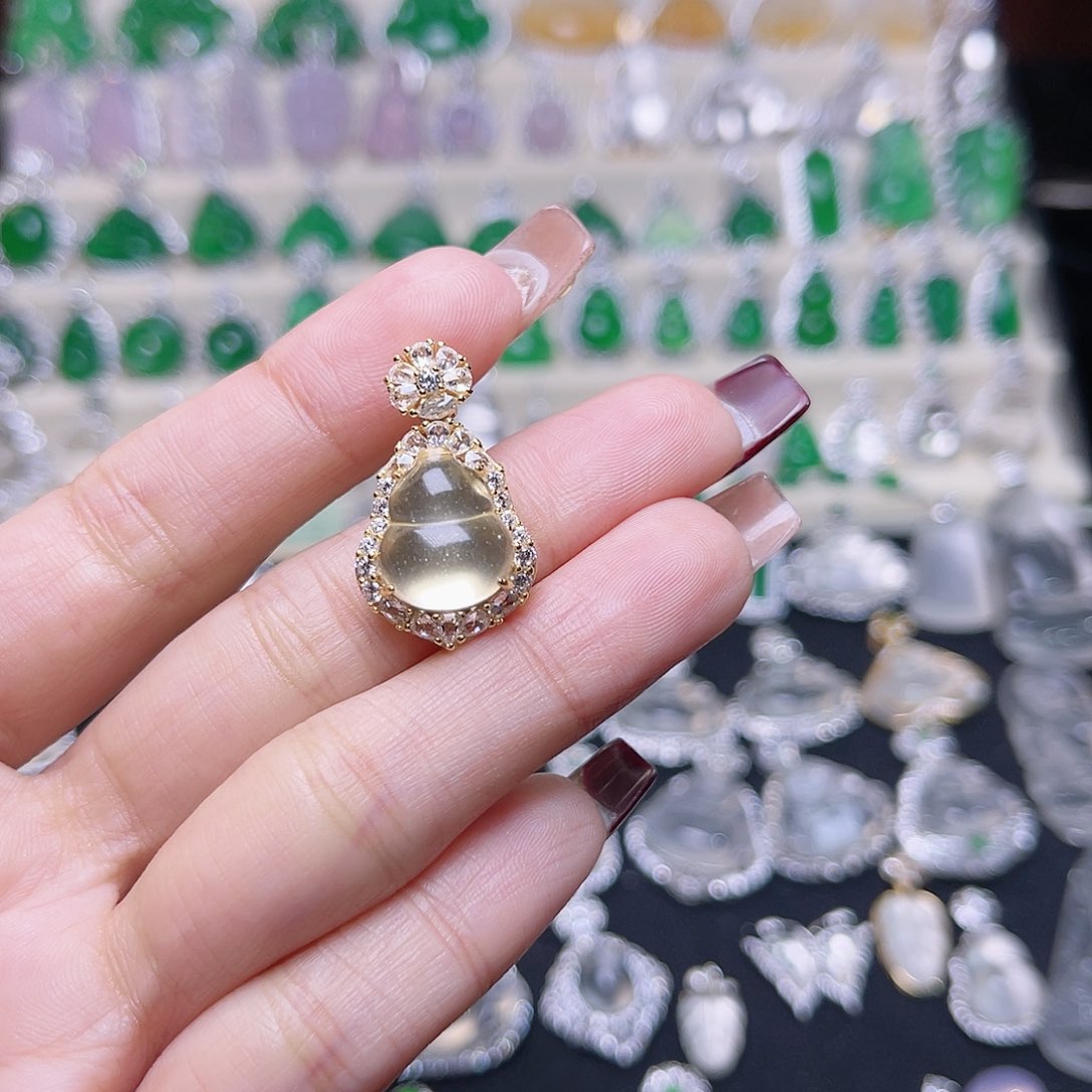 石英质玉颈饰银S925镶嵌@****