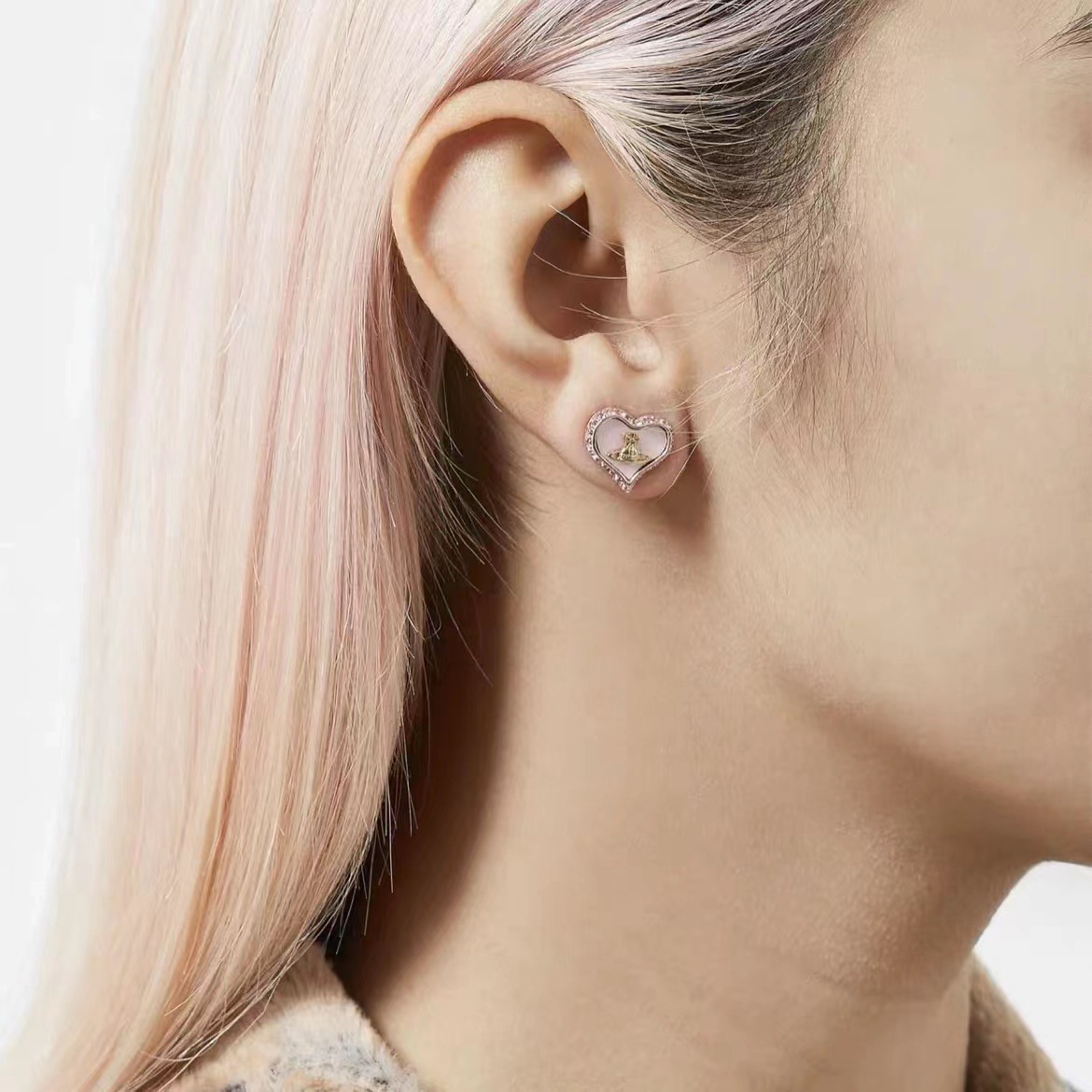 钛钢锆石耳饰 8377-高版精选设计感精致原版耳钉