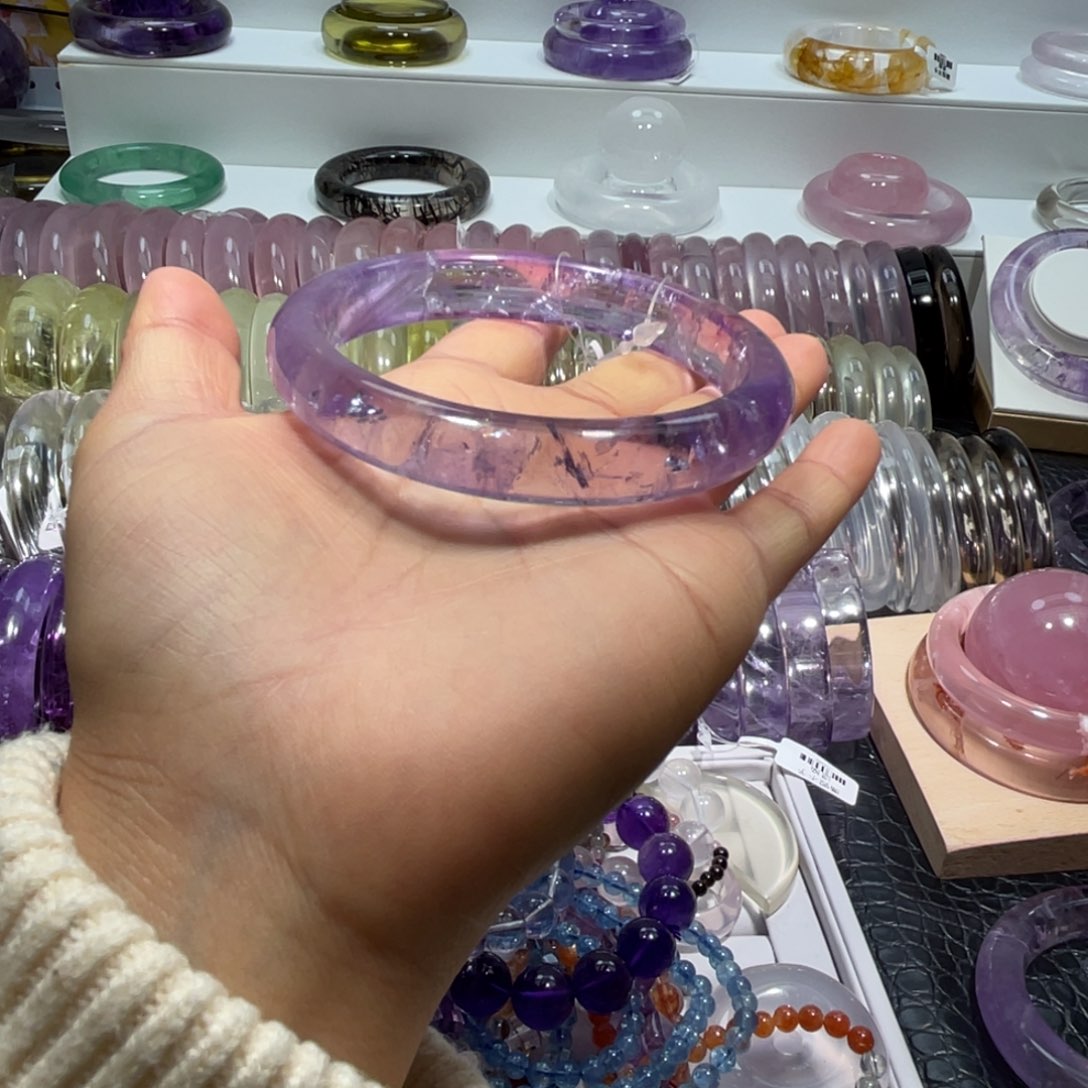 水晶手镯63.66圈口26号未镶嵌