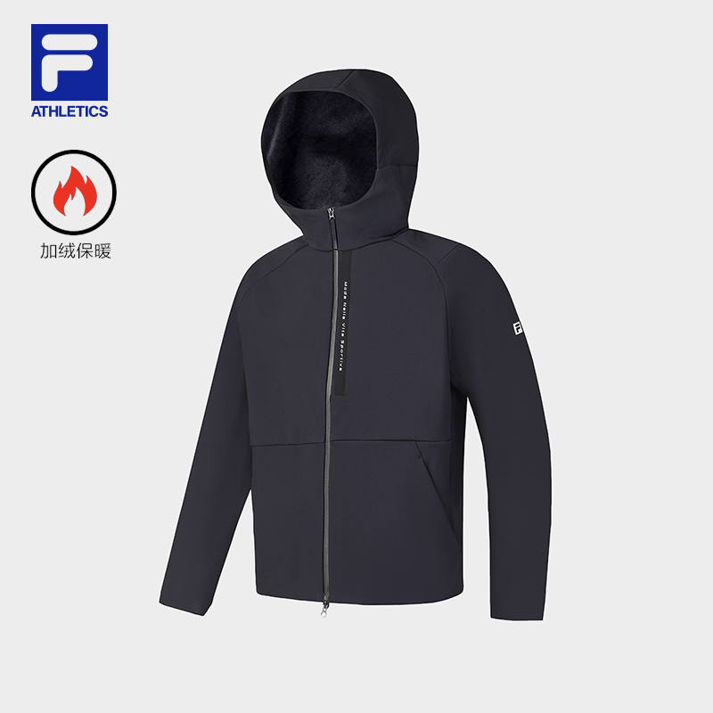 Fila/斐乐年货礼遇季【加绒外套】户外保暖黑色连帽外套A51M511703F
