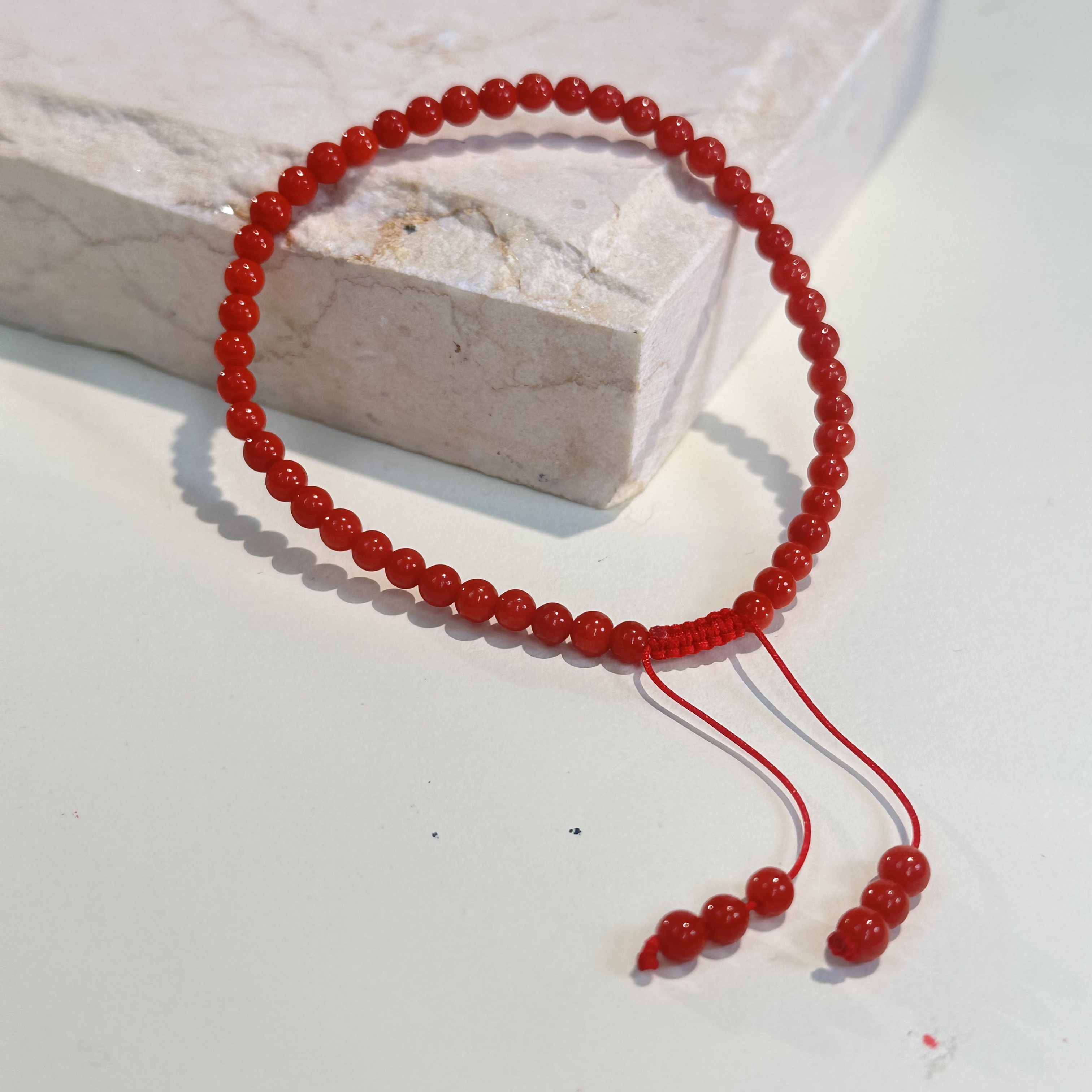 天然沙丁科西卡珊瑚手串约4g/4mm+——110005