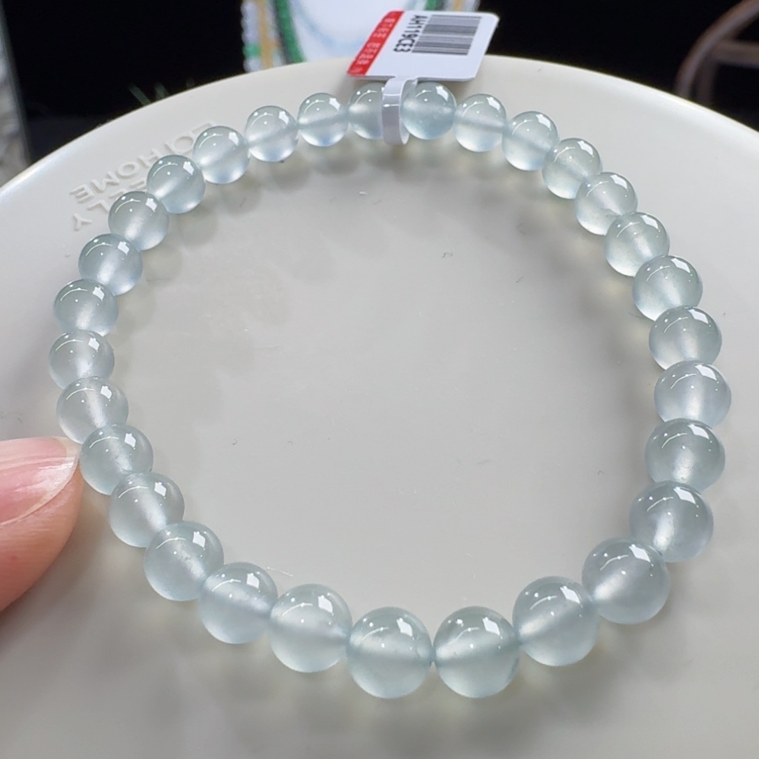 翡翠未镶嵌手链炸光玻璃钢单圈6mm