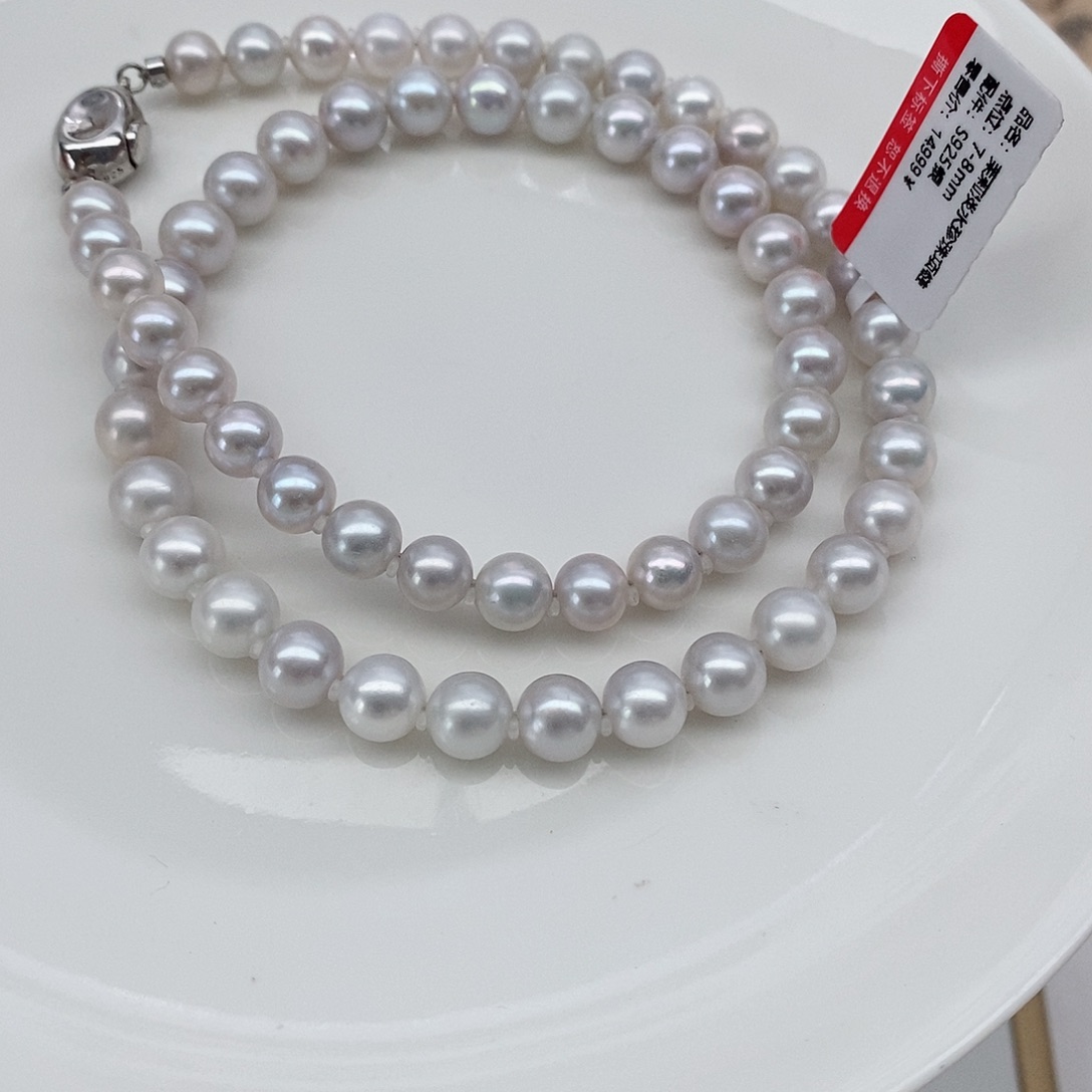 淡水珍珠颈饰银S925镶嵌