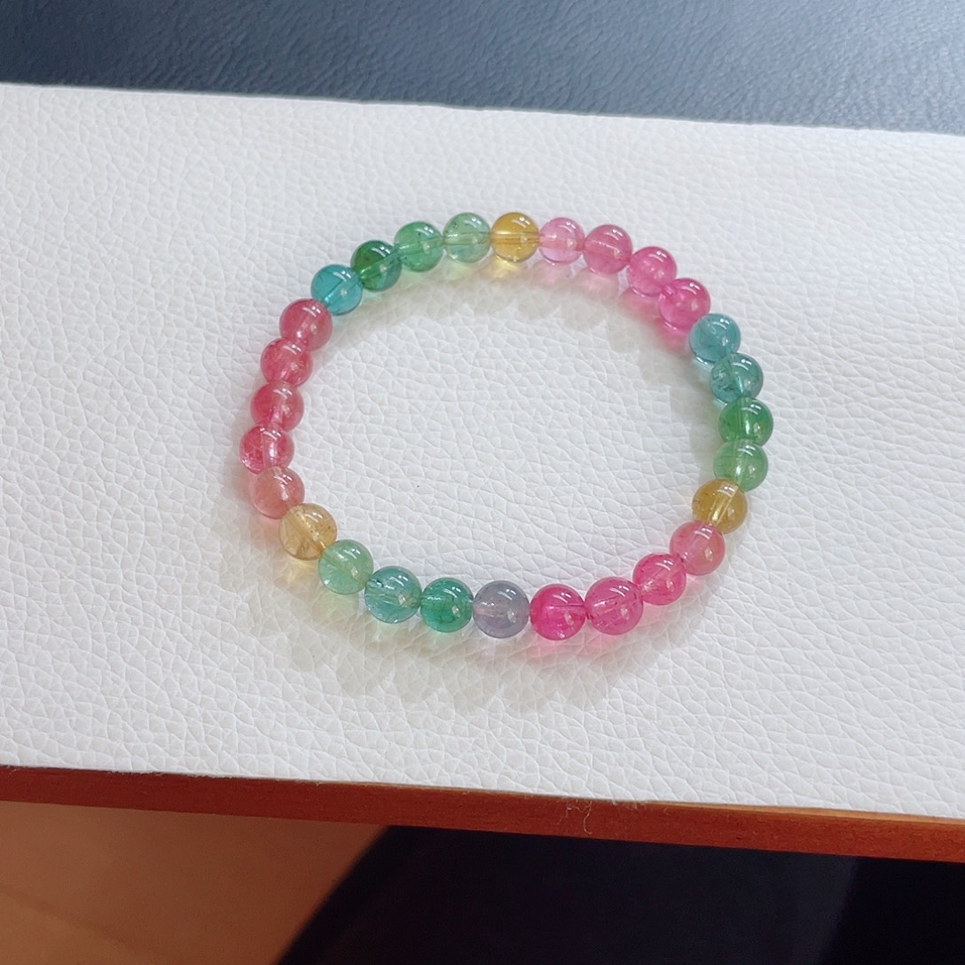 碧玺手链未镶嵌6.8mm左右