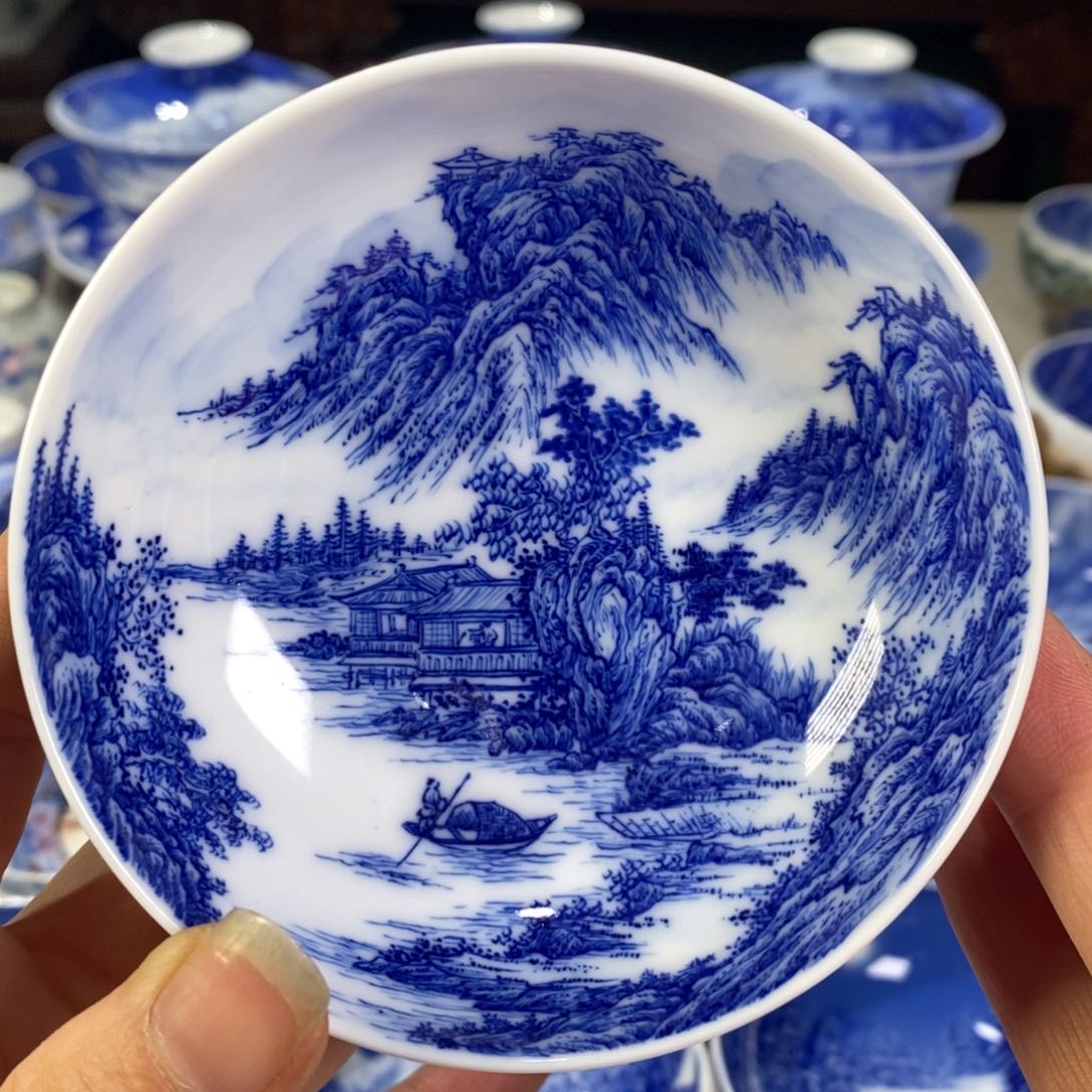 青花山水主人杯杯