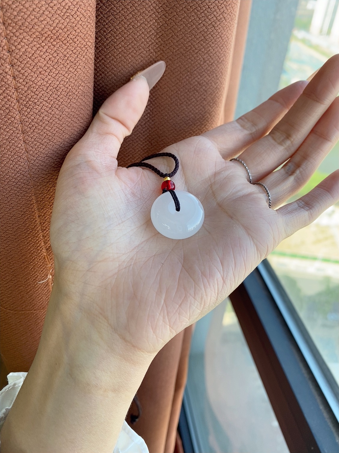 精美高冰金丝玉平安扣