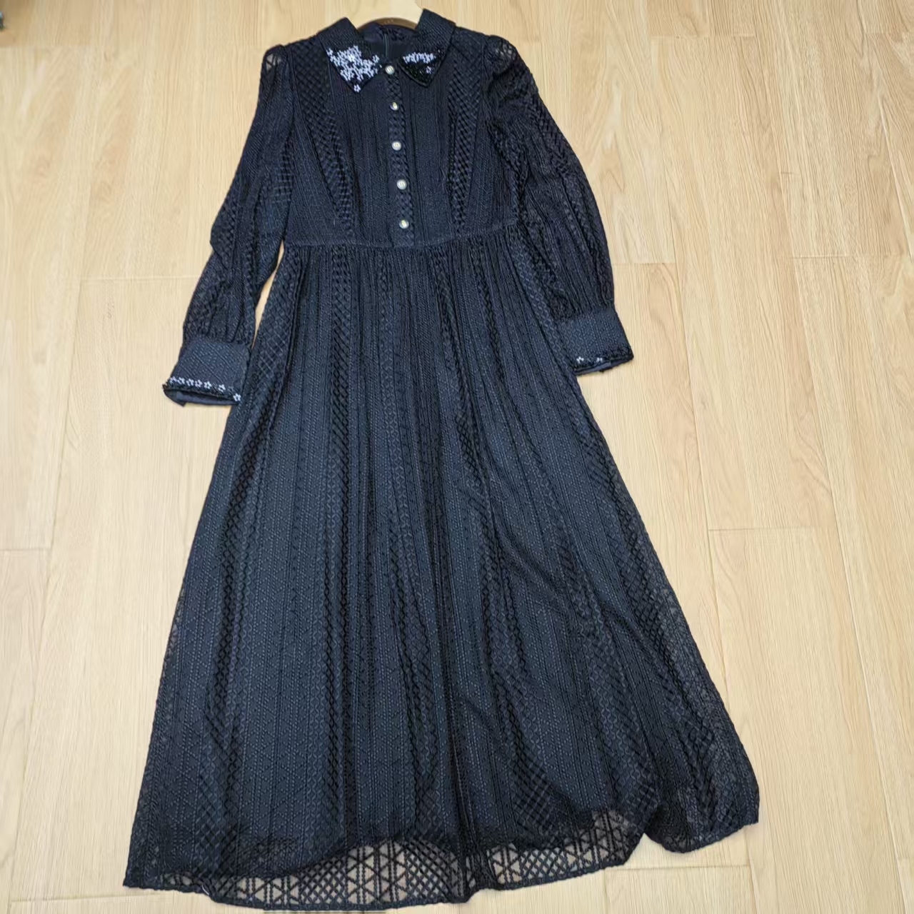 【南油玲姐】黑色长袖连衣裙51392